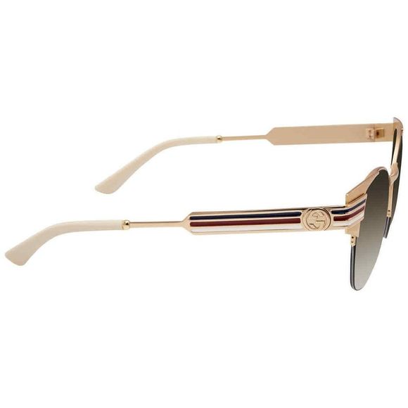 NEW Gucci Green and Gold Round Women's Sunglasses - Picture 3 of 4